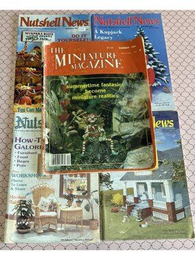 Vintage Miniature Dollhouse Magazine Summer 1981 + 4 Nutshell News Issues 1990s